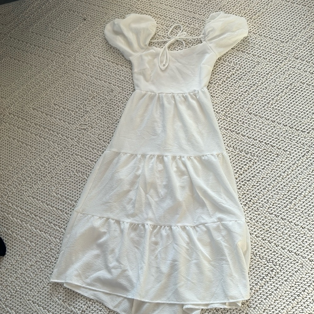 white flow dress